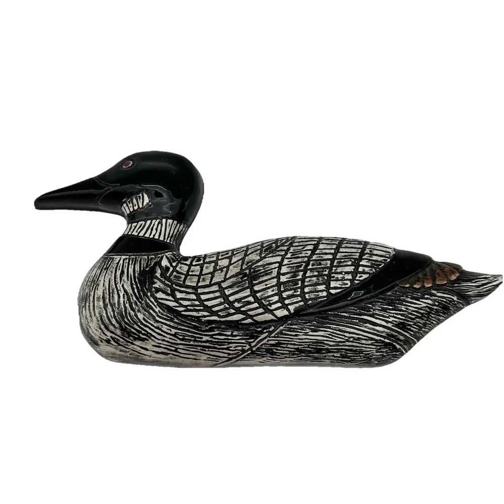Ceramic Duck Wall Hanging Black And White Glossy Finish 10